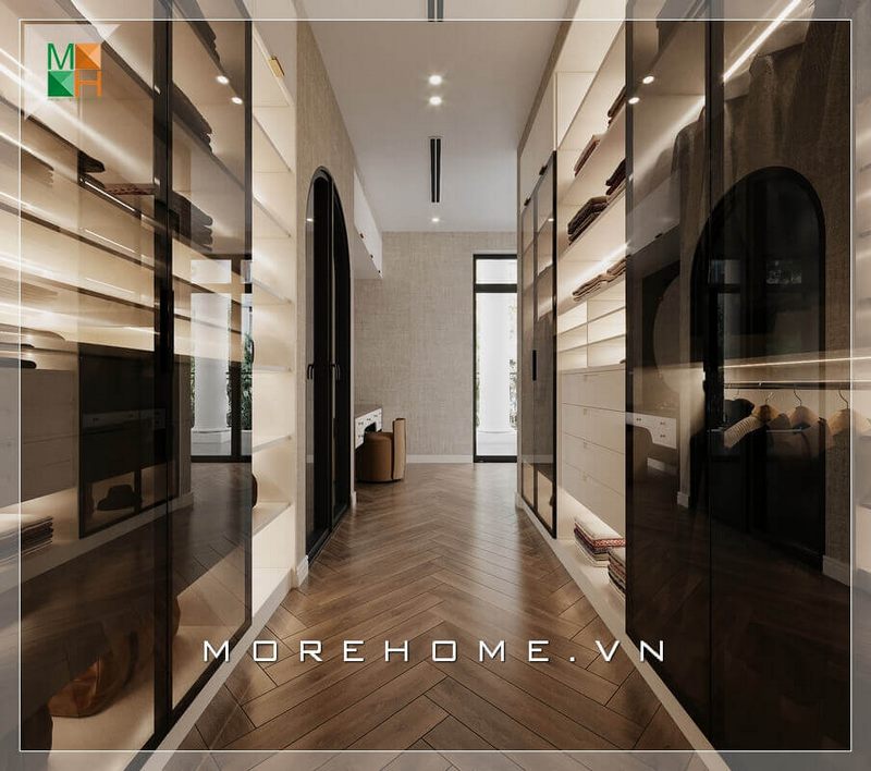 Mẫu sàn lát gỗ rất tiện nghi và sang trọng cho không gian nơi đây.